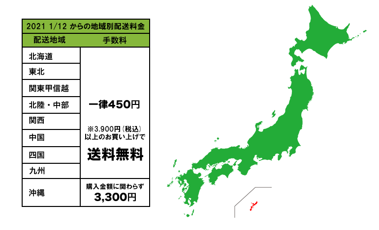 有賀園ゴルフオンライン都道府県別配送料金
