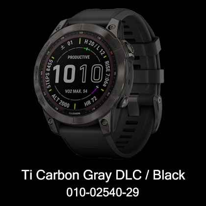 Garmin ガーミン　fenix 7 フェニックス 7　サファイア デュアルパワー　010-02540-29 Ti Carbon Gray DLC / Black　ソーラー充電　2022年モデル