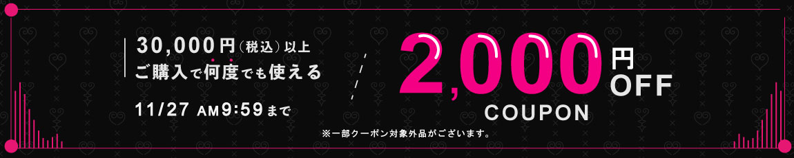 30,000円ご購入で何度でも使える2,000円OFFクーポン