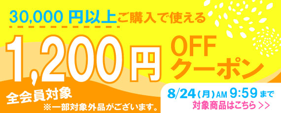 30,000円ご購入で何度でも使える1,200円OFFクーポン