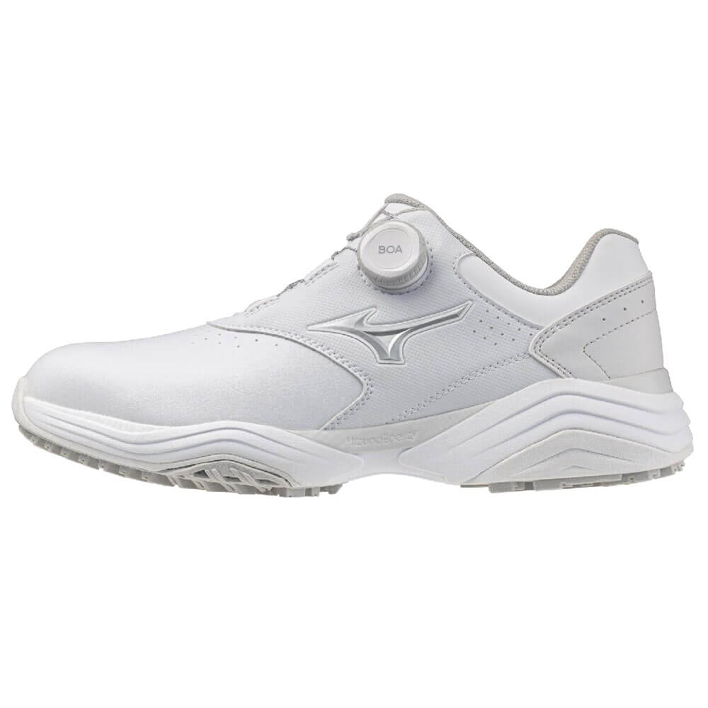 ミズノ MIZUNO　ネオインパクト エナジー ボア メンズ スパイクレス ゴルフシューズ 51GM2683 01　2026年モデル ホワイト×シルバー