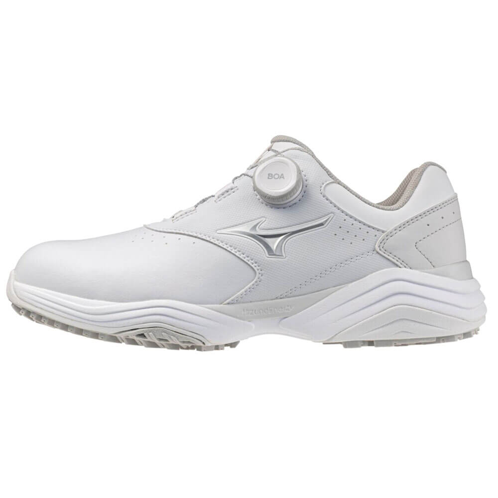 ミズノ MIZUNO　ネオインパクト エナジーワイド ボア メンズ スパイクレス ゴルフシューズ 51GQ2693 01　2026年モデル ホワイト×シルバー