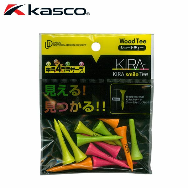 キャスコ KIRA キラ スマイル ウッド ティー ショート 40mm（12本入り）