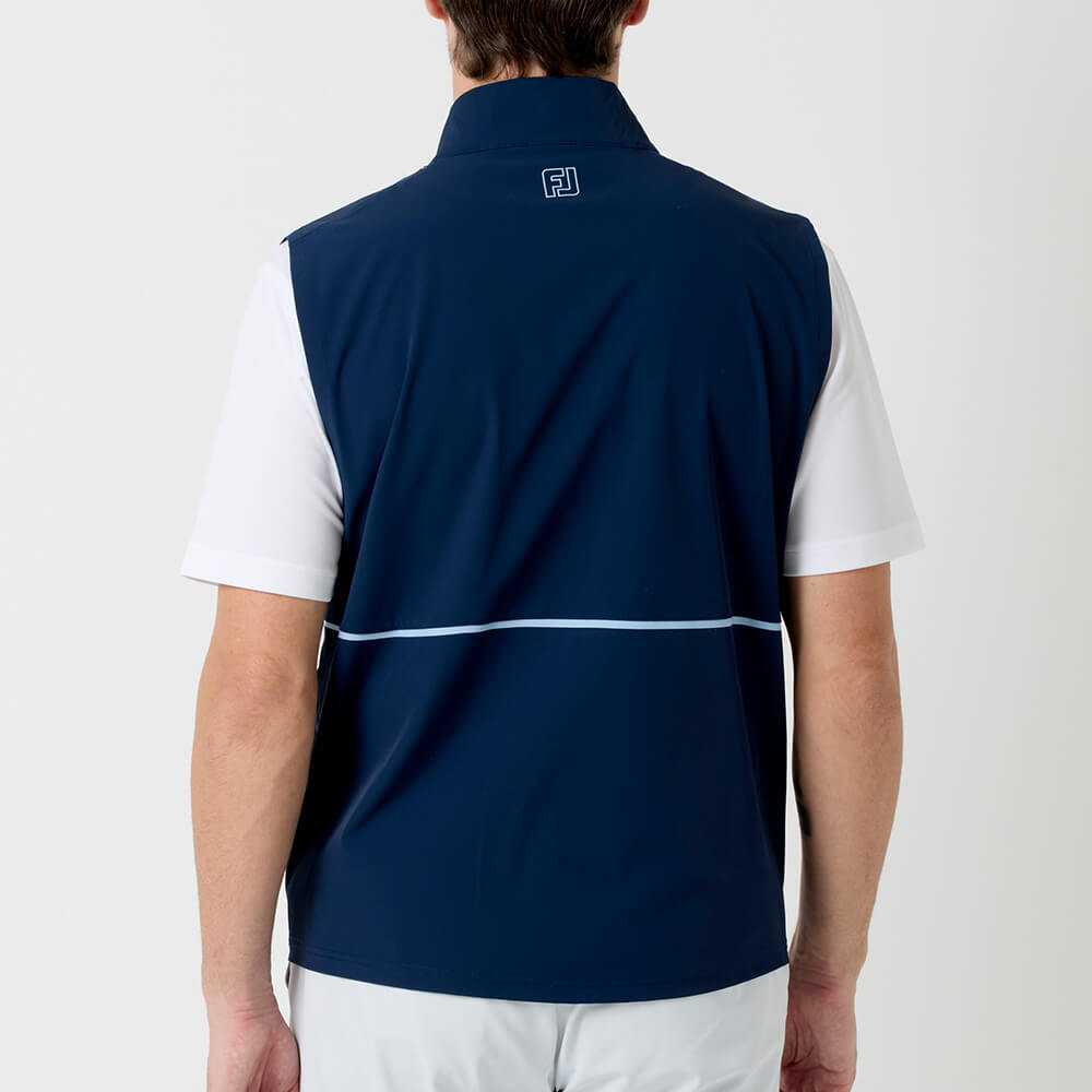 フットジョイ FootJoy　メンズ フルジップ ベスト FJ-S26-M02　2026年モデル ネイビー 背面着用