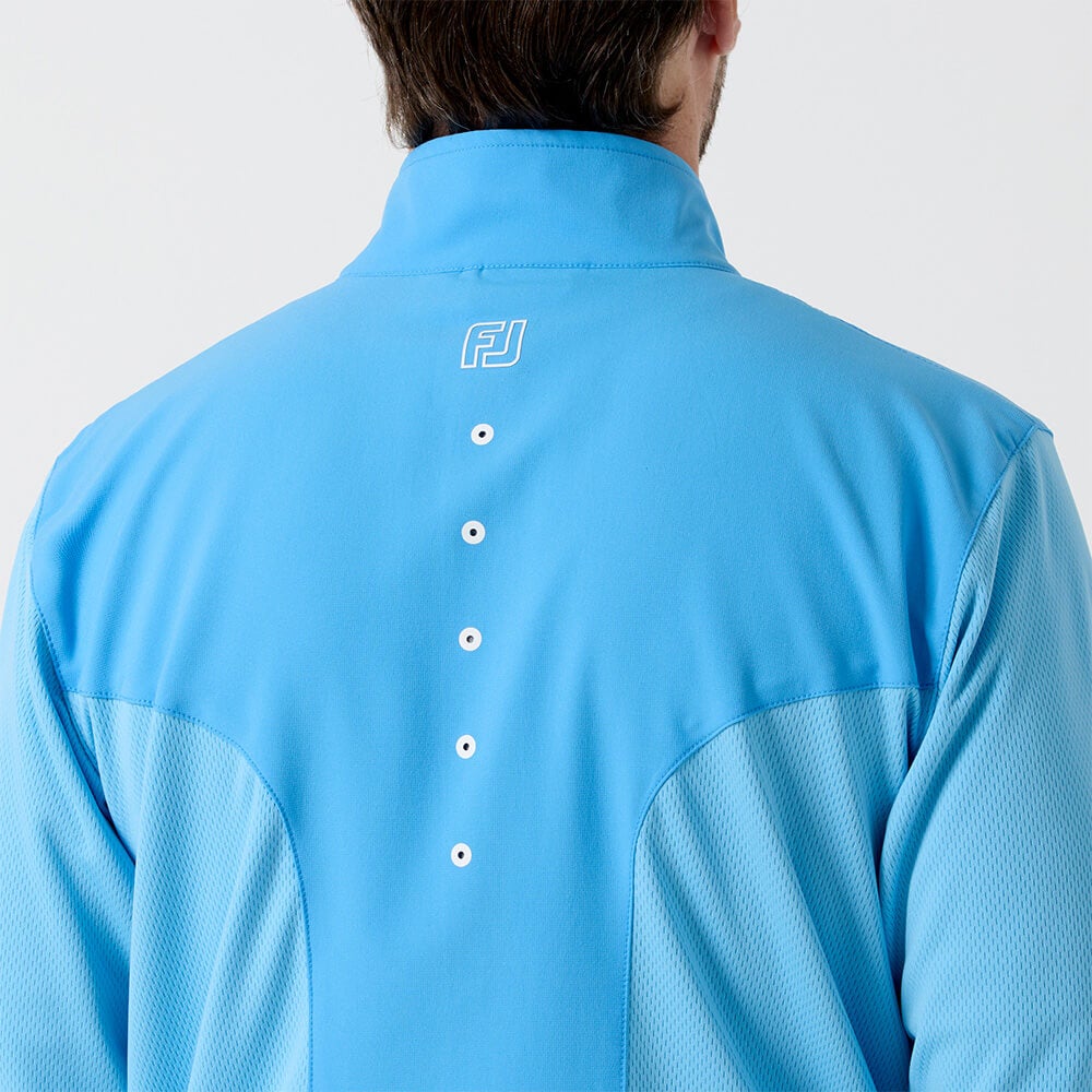 フットジョイ FootJoy　メンズ ハイブリッド フルジップ 長袖 ジャケット FJ-S26-O01　2026年モデル 背面上部 ディテール