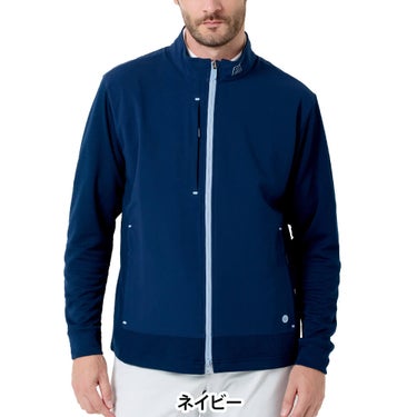 フットジョイ FootJoy　メンズ ハイブリッド フルジップ 長袖 ジャケット FJ-S26-O01　2026年モデル ネイビー 正面着用