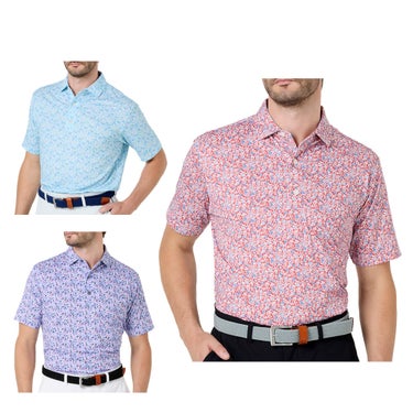 フットジョイ FootJoy　メンズ メドウプリント ストレッチライル 半袖 ポロシャツ FJ-S26-S01　2026年モデル カラーバリエーション