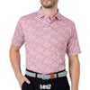 フットジョイ FootJoy　メンズ メドウプリント ストレッチライル 半袖 ポロシャツ FJ-S26-S01　2026年モデル レンガ 正面着用