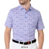 フットジョイ FootJoy　メンズ メドウプリント ストレッチライル 半袖 ポロシャツ FJ-S26-S01　2026年モデル ホワイト系 正面着用