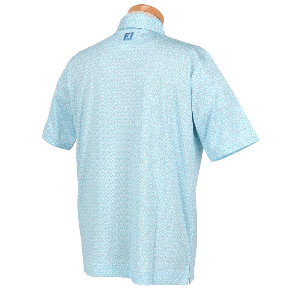 フットジョイ FootJoy　メンズ フローラルマーク ストレッチライル 半袖 ポロシャツ FJ-S26-S02　2026年モデル スカイブルー 背面着用