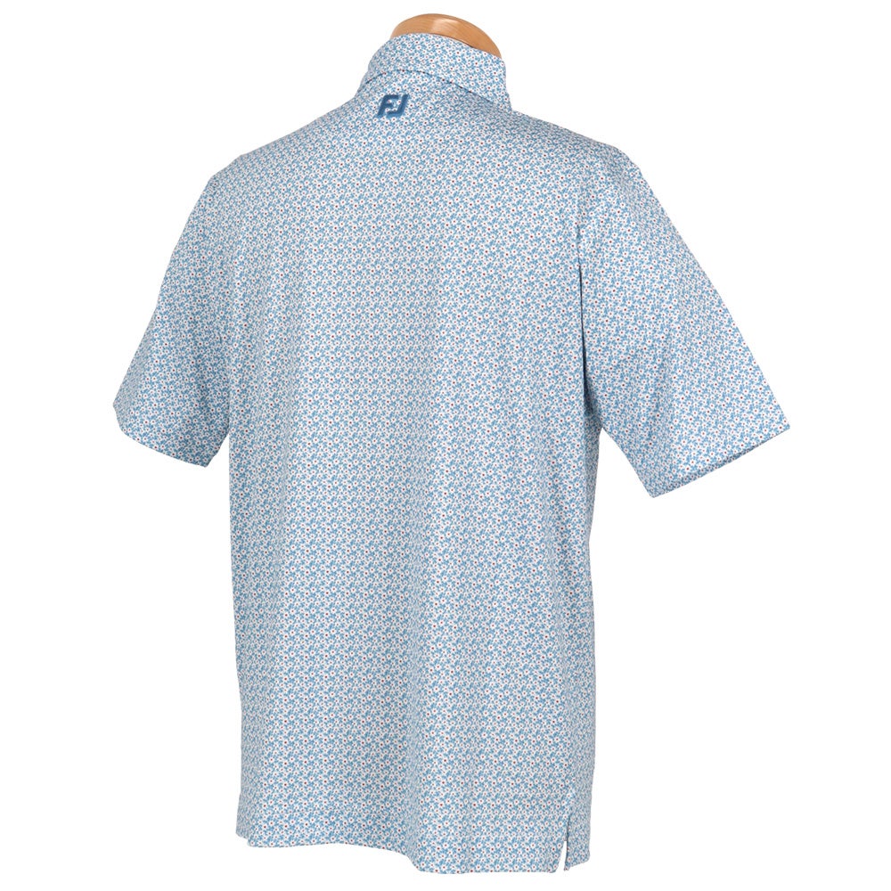 フットジョイ FootJoy　メンズ フローラルマーク ストレッチライル 半袖 ポロシャツ FJ-S26-S02　2026年モデル シャンブレー 背面着用