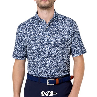 フットジョイ FootJoy　メンズ ヒデゥンパルム ストレッチライル 半袖 ポロシャツ FJ-S26-S03　2026年モデル ネイビー 正面着用