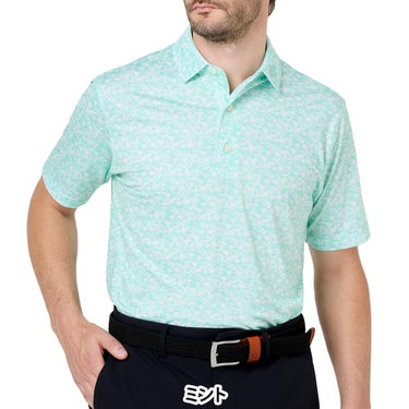 フットジョイ FootJoy　メンズ ヒデゥンパルム ストレッチライル 半袖 ポロシャツ FJ-S26-S03　2026年モデル ミント 正面着用