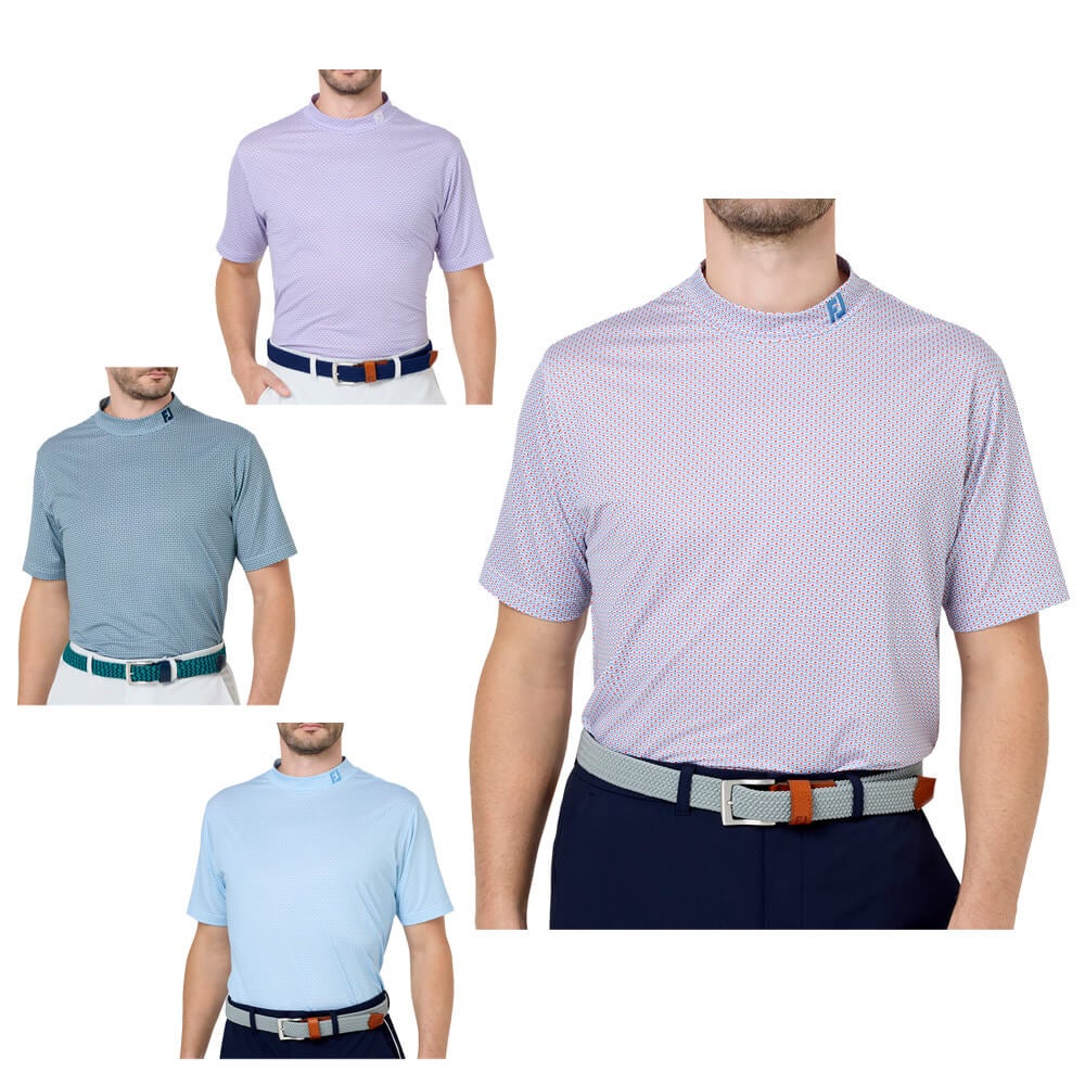 フットジョイ FootJoy　メンズ ノーティカルフラッグ ストレッチライル 半袖 モックネック シャツ FJ-S26-S06　2026年モデル カラーバリエーション