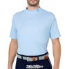 フットジョイ FootJoy　メンズ ノーティカルフラッグ ストレッチライル 半袖 モックネック シャツ FJ-S26-S06　2026年モデル スカイブルー 正面着用