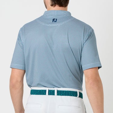 フットジョイ FootJoy　メンズ ノーティカルフラッグ ストレッチライル 半袖 モックネック シャツ FJ-S26-S06　2026年モデル グリーン 背面着用