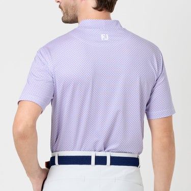 フットジョイ FootJoy　メンズ ノーティカルフラッグ ストレッチライル 半袖 モックネック シャツ FJ-S26-S06　2026年モデル ピンク 背面着用