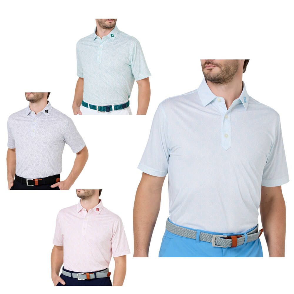 フットジョイ FootJoy　メンズ ウィングチップフローラル ストレッチライル 半袖 ポロシャツ FJ-S26-S07　2026年モデル カラーバリエーション