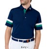 フットジョイ FootJoy　メンズ スリーブストライプ ストレッチ 鹿の子 半袖 ポロシャツ FJ-S26-S10　2026年モデル ネイビー 正面着用