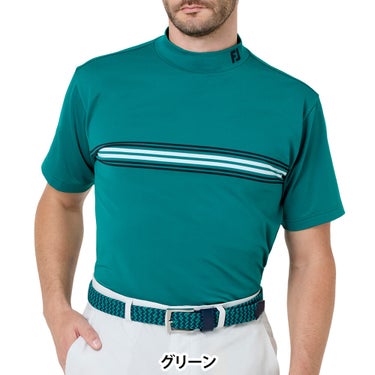 フットジョイ FootJoy　メンズ マルチクーリングメッシュ パネルボーダー 半袖 モックネック シャツ FJ-S26-S15　2026年モデル 詳細8