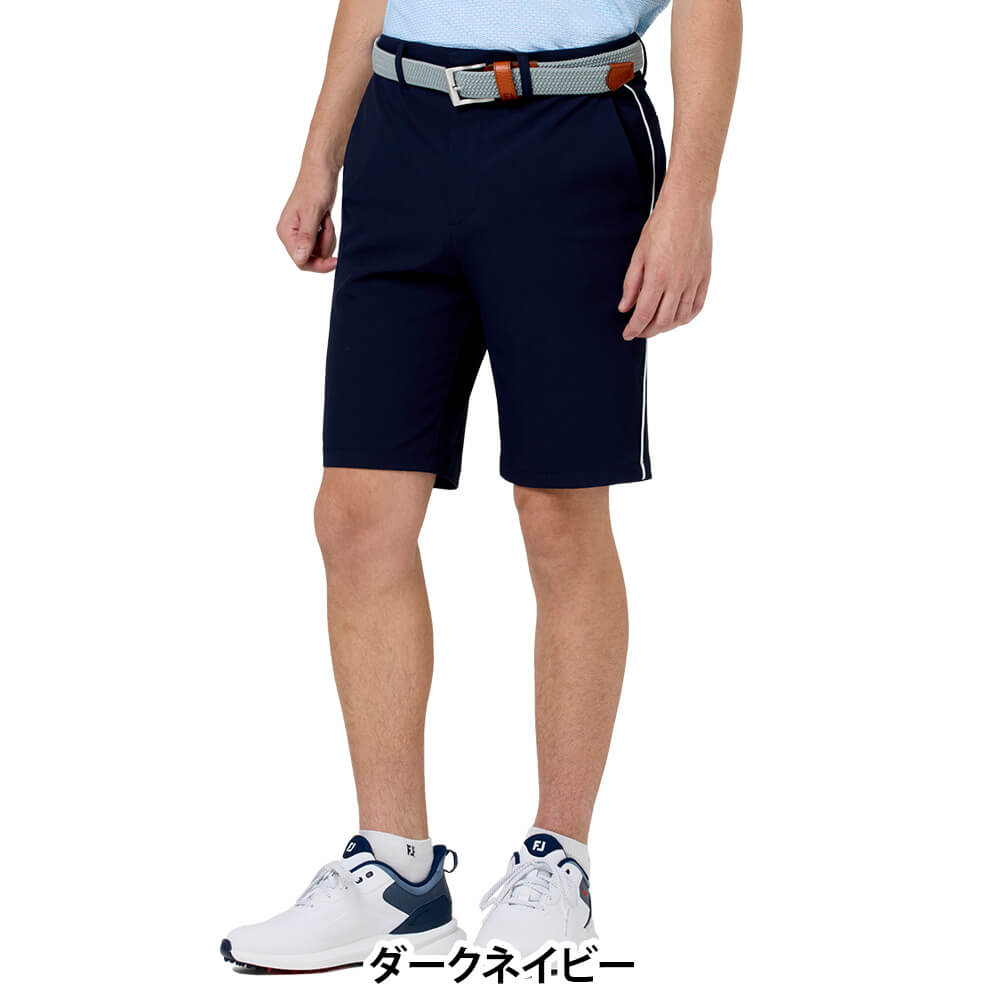 フットジョイ FootJoy　メンズ 4way ストレッチ クーリング パフォーマンス ショートパンツ FJ-S26-P08　2026年モデル ダークネイビー 正面着用