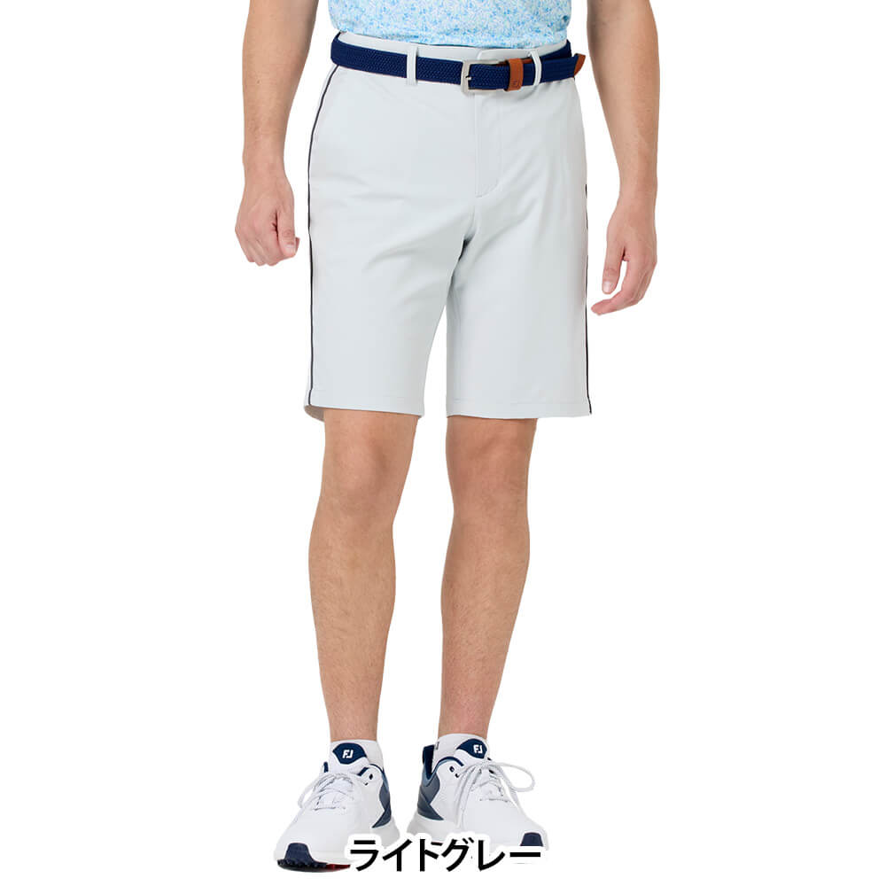 フットジョイ FootJoy　メンズ 4way ストレッチ クーリング パフォーマンス ショートパンツ FJ-S26-P08　2026年モデル ライトグレー 正面着用