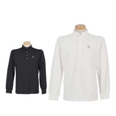 セントアンドリュース St ANDREWS　メンズ ロゴジャガード 長袖 ボタンダウン ポロシャツ 042-6261951　2026年モデル カラーバリエーション