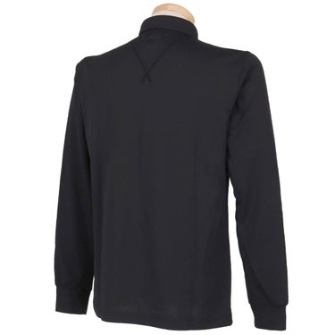セントアンドリュース St ANDREWS　メンズ ロゴジャガード 長袖 ボタンダウン ポロシャツ 042-6261951　2026年モデル ブラック 背面着用