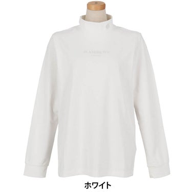 セントアンドリュース St ANDREWS　レディース ベア天竺 長袖 ハイネックシャツ 043-6266952　2026年モデル ホワイト 正面着用