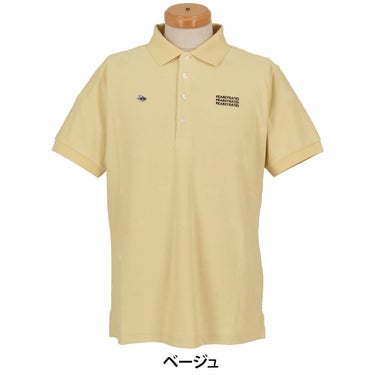パーリーゲイツ PEARLY GATES　メンズ メッシュジャガード 半袖 ポロシャツ 053-6260906　2026年モデル ベージュ 正面着用