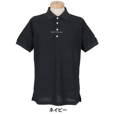 パーリーゲイツ PEARLY GATES　メンズ メッシュジャガード 半袖 ポロシャツ 053-6260906　2026年モデル ネイビー 正面着用