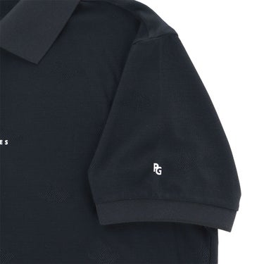 パーリーゲイツ PEARLY GATES　メンズ メッシュジャガード 半袖 ポロシャツ 053-6260906　2026年モデル ネイビー 袖 ディテール
