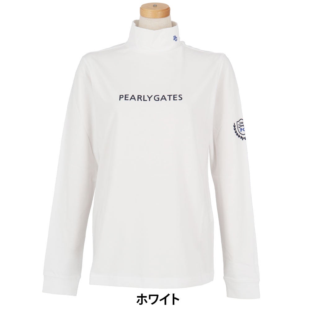 パーリーゲイツ PEARLY GATES　レディース スーピマベア天 長袖 ハイネックシャツ 055-6266909　2026年モデル ホワイト 正面着用