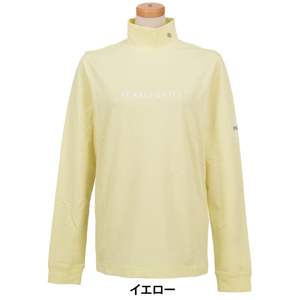 パーリーゲイツ PEARLY GATES　レディース スーピマベア天 長袖 ハイネックシャツ 055-6266909　2026年モデル イエロー 正面着用
