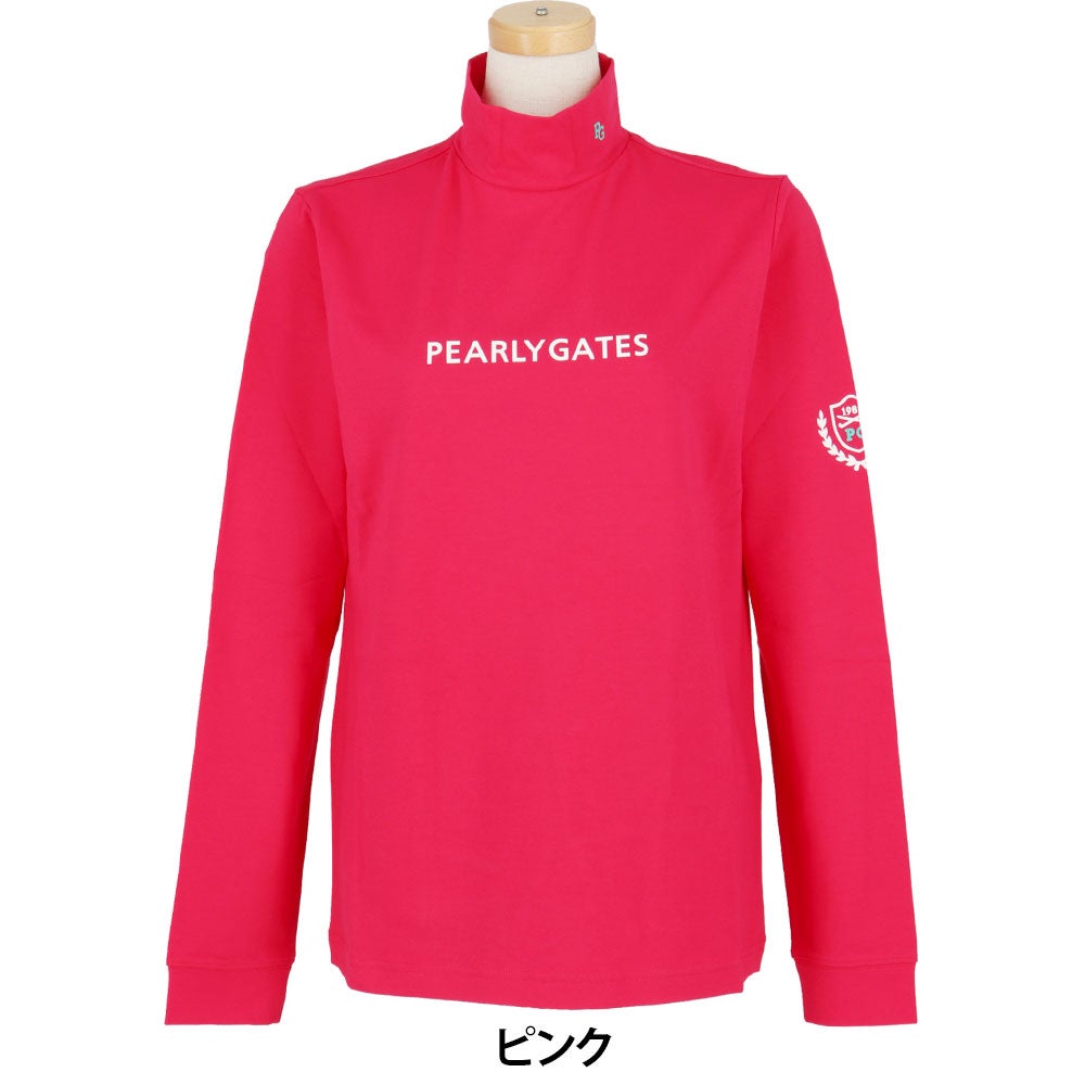 パーリーゲイツ PEARLY GATES　レディース スーピマベア天 長袖 ハイネックシャツ 055-6266909　2026年モデル ピンク 正面着用