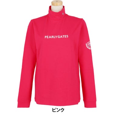 パーリーゲイツ PEARLY GATES　レディース スーピマベア天 長袖 ハイネックシャツ 055-6266909　2026年モデル ピンク 正面着用