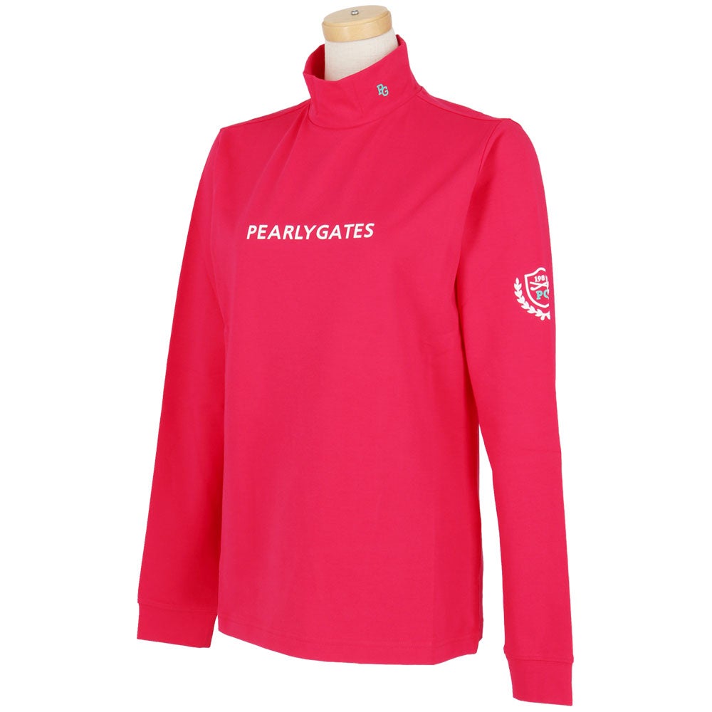 パーリーゲイツ PEARLY GATES　レディース スーピマベア天 長袖 ハイネックシャツ 055-6266909　2026年モデル ピンク 斜め着用