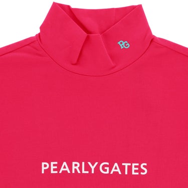パーリーゲイツ PEARLY GATES　レディース スーピマベア天 長袖 ハイネックシャツ 055-6266909　2026年モデル ネック・フロントロゴ ディテール