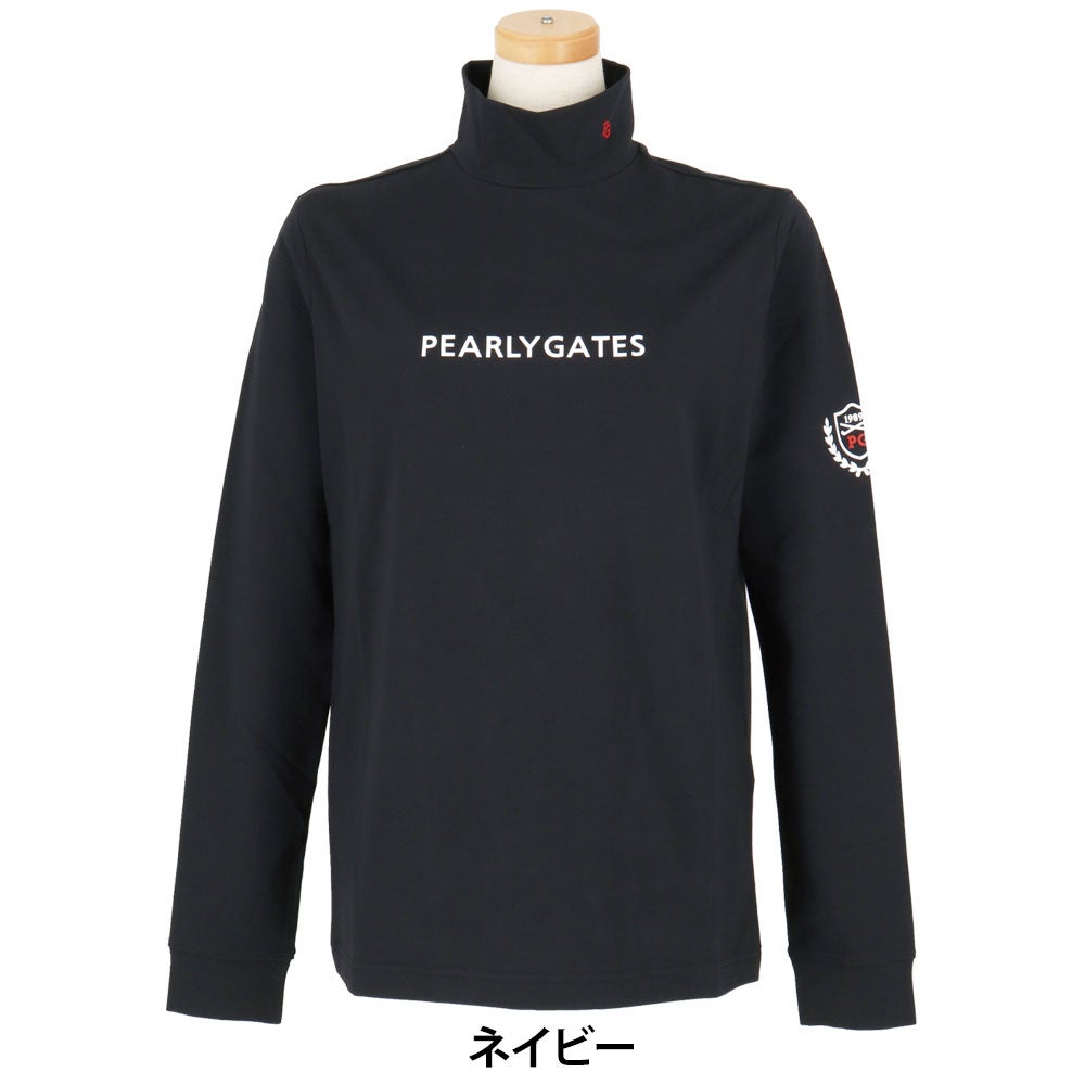 パーリーゲイツ PEARLY GATES　レディース スーピマベア天 長袖 ハイネックシャツ 055-6266909　2026年モデル ネイビー 正面着用