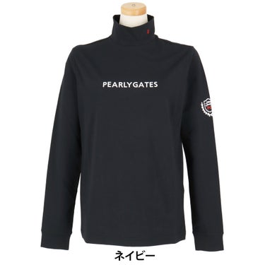 パーリーゲイツ PEARLY GATES　レディース スーピマベア天 長袖 ハイネックシャツ 055-6266909　2026年モデル ネイビー 正面着用