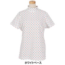 パーリーゲイツ PEARLY GATES　レディース とびうさハート柄 ワッフルプリント 半袖 ハイネックシャツ 055-6267809　2026年モデル カラーバリエーション