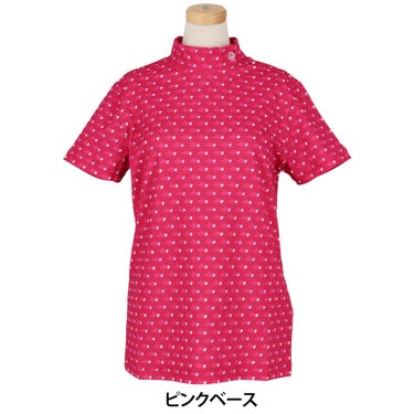 パーリーゲイツ PEARLY GATES　レディース とびうさハート柄 ワッフルプリント 半袖 ハイネックシャツ 055-6267809　2026年モデル 詳細6