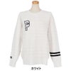 パーリーゲイツ PEARLY GATES　レディース 14G 地柄ジャガード 長袖 クルーネックニットプルオーバー 055-6270901　2026年モデル ホワイト 正面着用