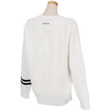 パーリーゲイツ PEARLY GATES　レディース 14G 地柄ジャガード 長袖 クルーネックニットプルオーバー 055-6270901　2026年モデル ホワイト 背面着用