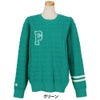 パーリーゲイツ PEARLY GATES　レディース 14G 地柄ジャガード 長袖 クルーネックニットプルオーバー 055-6270901　2026年モデル グリーン 正面着用
