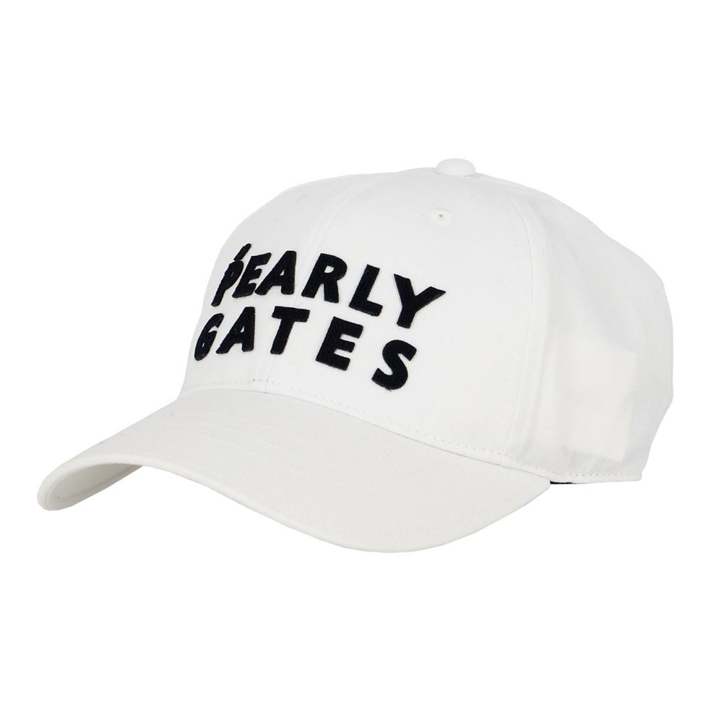 パーリーゲイツ PEARLY GATES　ステッチロゴ リサイクルツイル キャップ 053-6287811 030 ホワイト　2026年モデル ホワイト