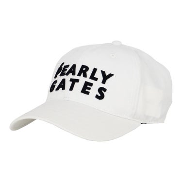 パーリーゲイツ PEARLY GATES　ステッチロゴ リサイクルツイル キャップ 053-6287811 030 ホワイト　2026年モデル ホワイト