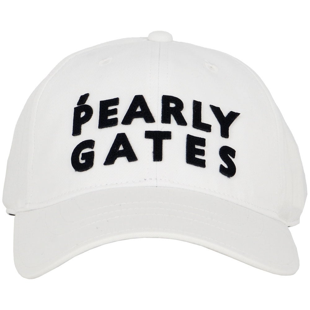 パーリーゲイツ PEARLY GATES　ステッチロゴ リサイクルツイル キャップ 053-6287811 030 ホワイト　2026年モデル 詳細3