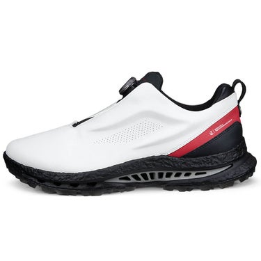 ecco エコー　BIOM C5 PREMIUM BOA GORE-TEX レザー スパイクレス ゴルフシューズ 132634 55428 WHITE/CHILI RED　2026年モデル 詳細2