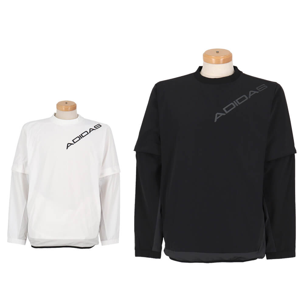 アディダス adidas　メンズ デタッチャブル クルーネック ロゴ ウィンドジャケット CC006　2026年モデル カラーバリエーション・商品全体
